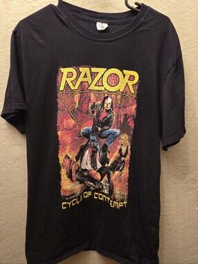 Vintage Style Razor Thrash Metal Tour Tee Large Unisex Double Sided